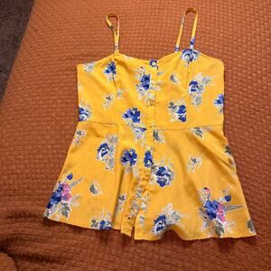 Love Squared Size M Spaghetti Strap Button Front with Pockets